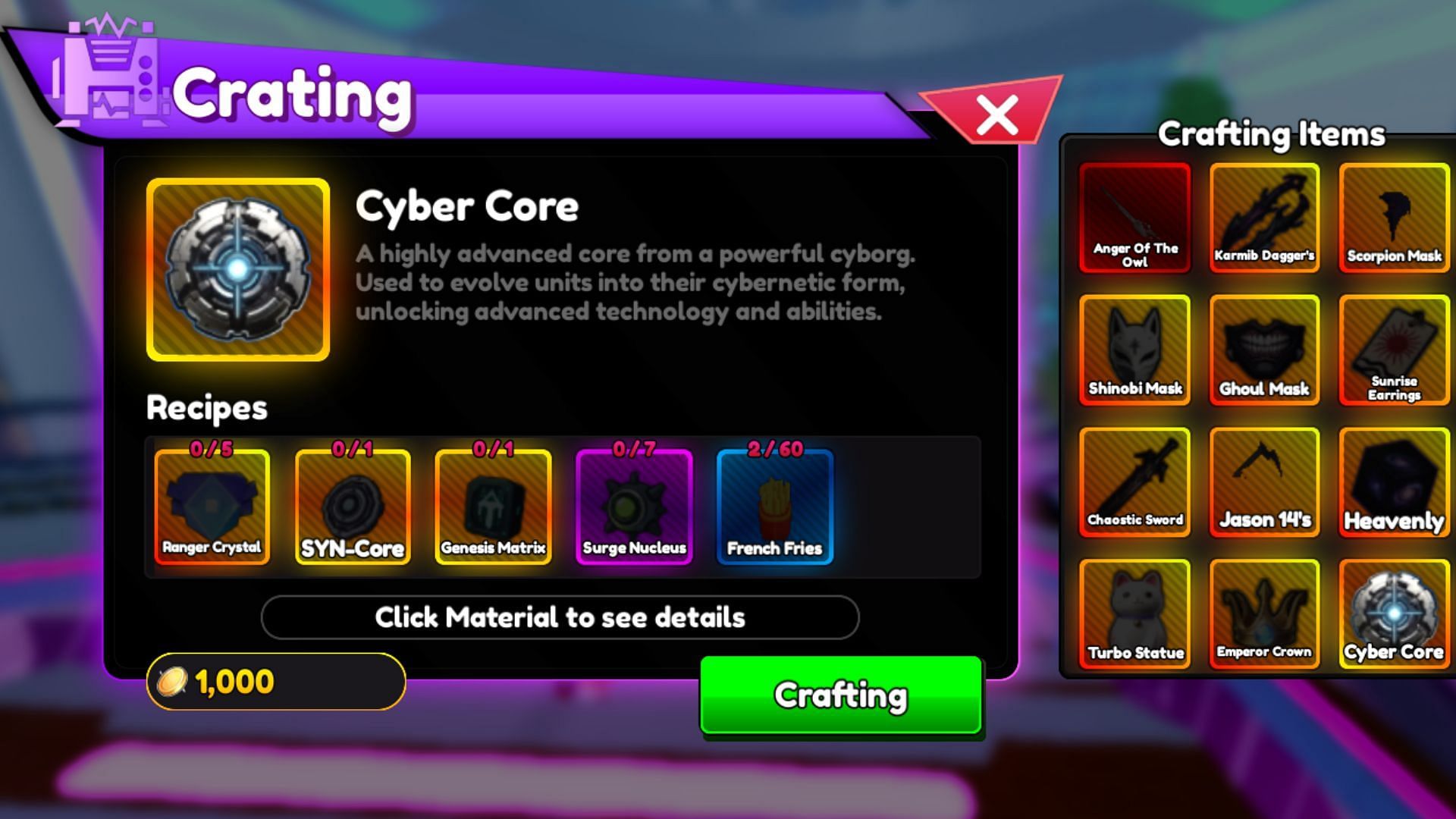 The Cyber Core (Image via Roblox)